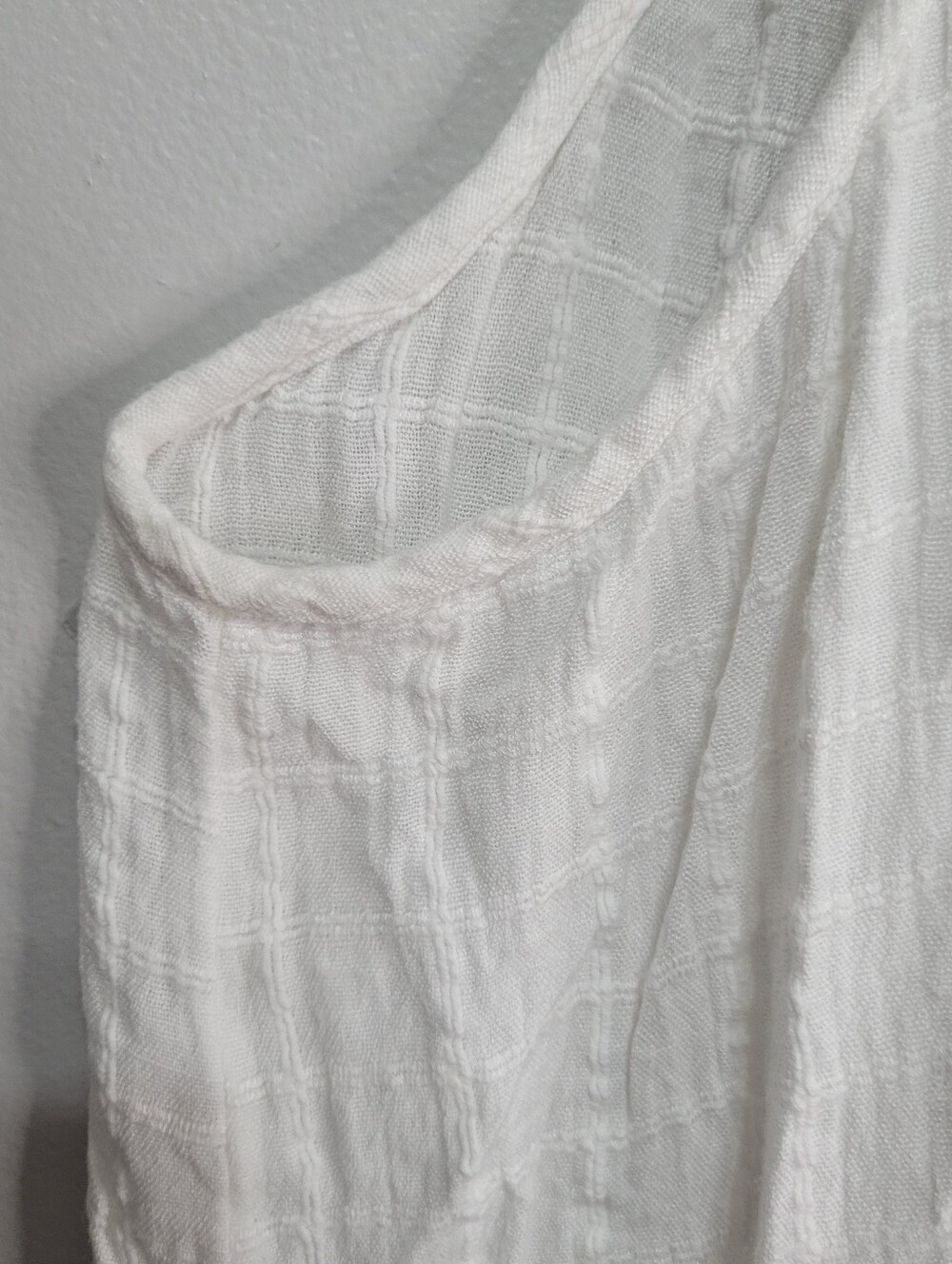 Aerie White Linen Blend Romper XL Tassel Tie Swim Coverup Cottagecore Beachy - Picture 11 of 13